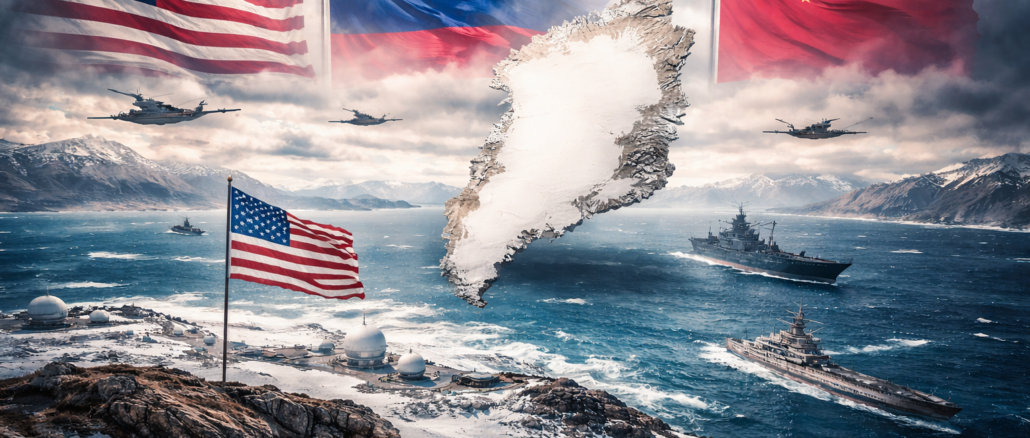 Groenlandia geopolítica Ártico con presencia de Estados Unidos Rusia y China en disputa estratégica