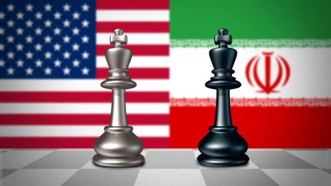 Ilustración geopolítica sobre la guerra entre Estados Unidos e Irán y los actores internacionales que se benefician del conflicto