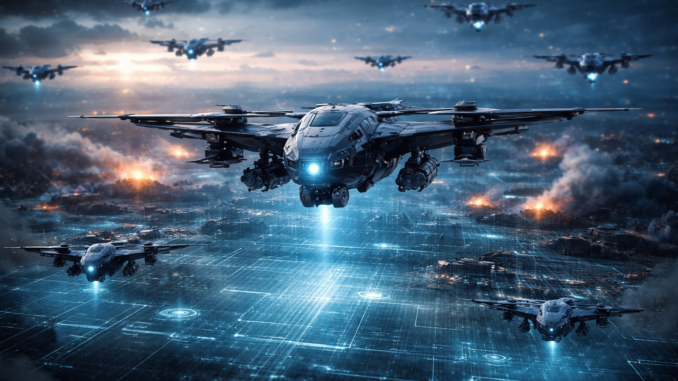 drones militares autónomos y armas inteligentes en la guerra moderna