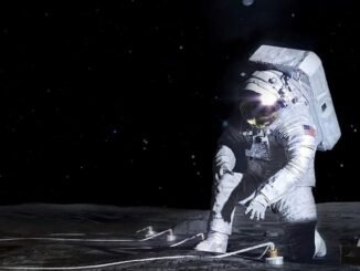 Artemis III Luna astronauta NASA caminando en la superficie lunar