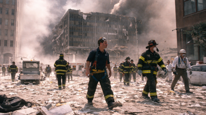 atentados terroristas históricos escena de destrucción y respuesta de emergencia