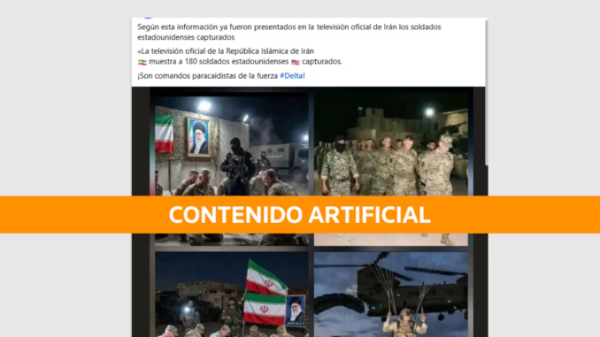 captura de soldados estadounidenses en Irán imagen falsa generada con inteligencia artificial marcada como falso