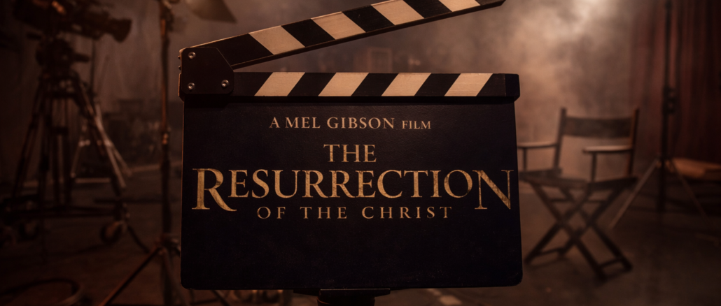 claqueta de cine the resurrection of the christ en set de filmacion