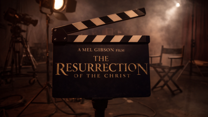 claqueta de cine the resurrection of the christ en set de filmacion