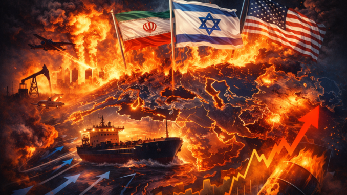 Crisis energética global causada por el conflicto en Medio Oriente y el impacto en el precio del petróleo.