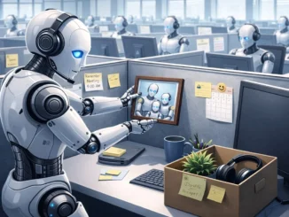 Inteligencia artificial automatizando tareas en el trabajo y transformando el futuro del empleo.