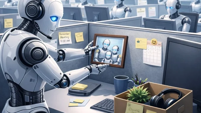 Inteligencia artificial automatizando tareas en el trabajo y transformando el futuro del empleo.