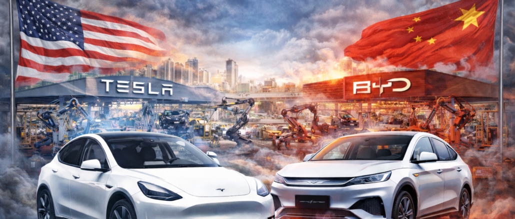 Competencia industrial entre Estados Unidos y China por los autos eléctricos.