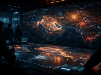 guerra con Irán análisis en mapa estratégico digital del Medio Oriente con movimientos geopolíticos