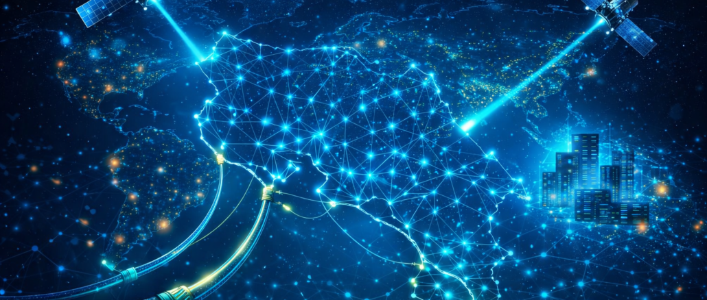 mapa de costa rica formado por conexiones digitales que representan la transformación tecnológica del país