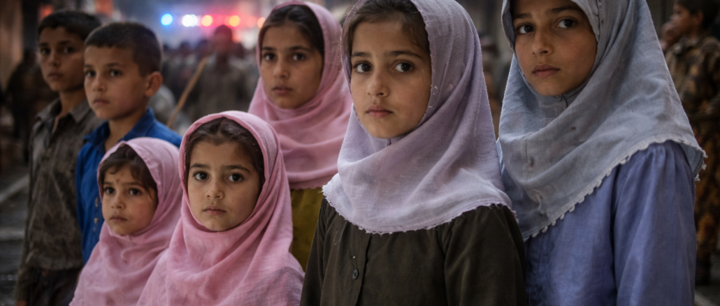 niños en contexto de conflicto en Irán en medio de tensiones por la guerra