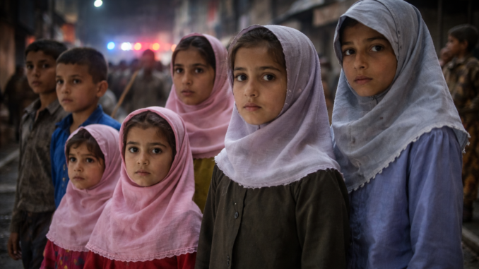 niños en contexto de conflicto en Irán en medio de tensiones por la guerra