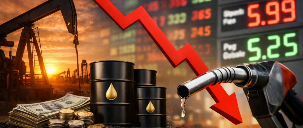 petróleo se desploma caída del precio del petróleo impacto gasolina economía global