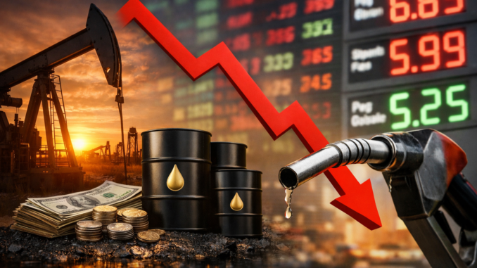 petróleo se desploma caída del precio del petróleo impacto gasolina economía global