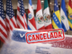 visa cancelada de Estados Unidos a políticos de Latinoamérica con banderas de fondo