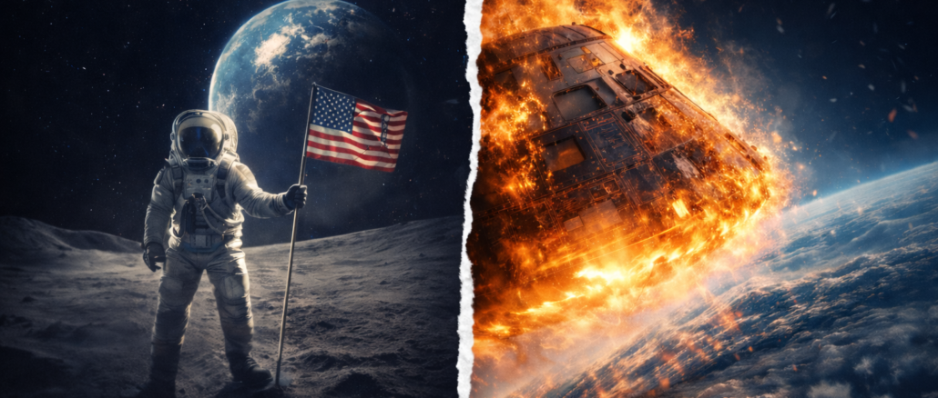 teorías conspirativas Artemis comparadas con la reentrada real de la cápsula Orion en Artemis II regreso Tierra