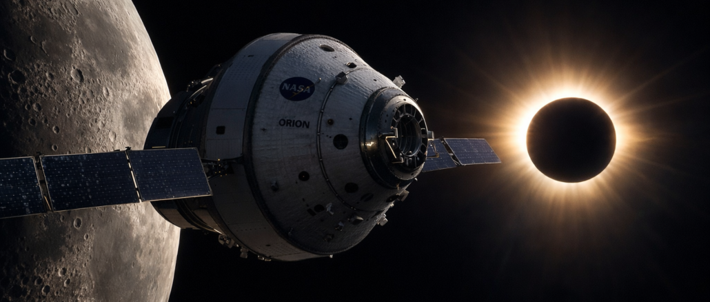 artemis ii fotos nave orion luna eclipse solar espacio profundo nasa