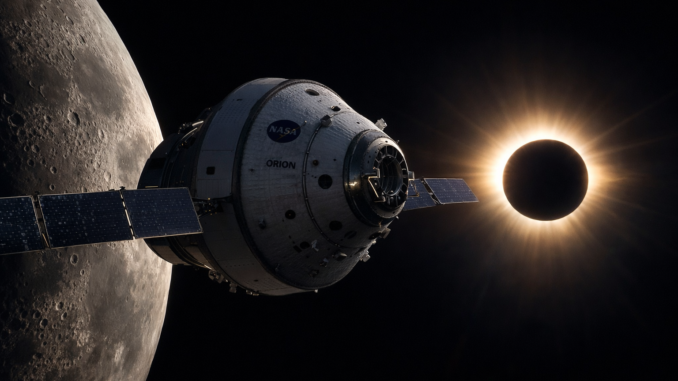 artemis ii fotos nave orion luna eclipse solar espacio profundo nasa
