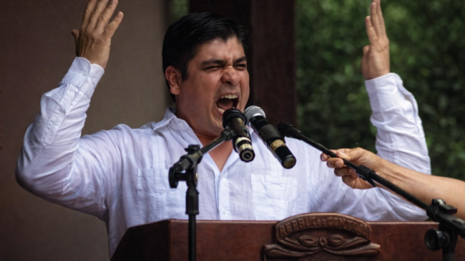 carlos alvarado seguidores falsos durante discurso politico en costa rica