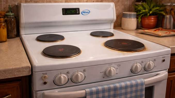 cocina Atlas Eléctrica Costa Rica en hogar tradicional representando la industria nacional