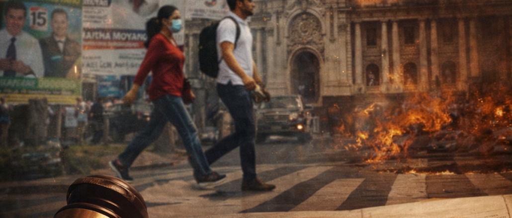 crisis política en Perú impacto económico con contexto urbano en Lima y tensión institucional