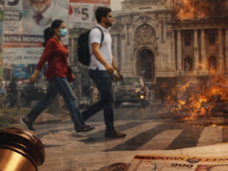 crisis política en Perú impacto económico con contexto urbano en Lima y tensión institucional