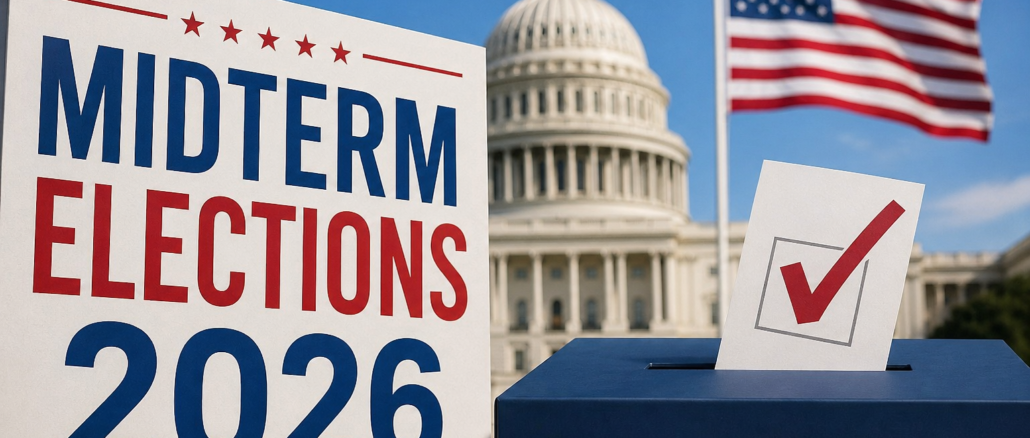 elecciones de mitad de mandato de 2026 votación en Estados Unidos urna y Capitolio