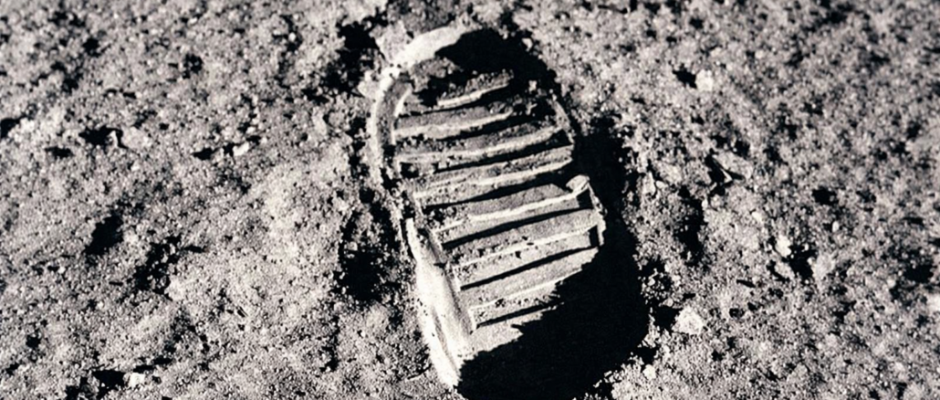 huella del hombre en la Luna Apollo 11 evidencia superficie lunar