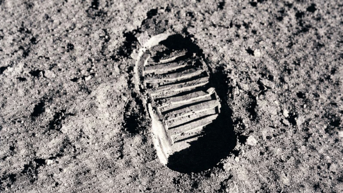 huella del hombre en la Luna Apollo 11 evidencia superficie lunar
