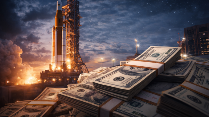 Negocio de Artemis con cohete y dinero en la economía espacial del programa lunar de la NASA