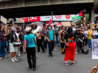 Protestas por el FEES 2027 en Costa Rica con banderas de Palestina y movilización estudiantil