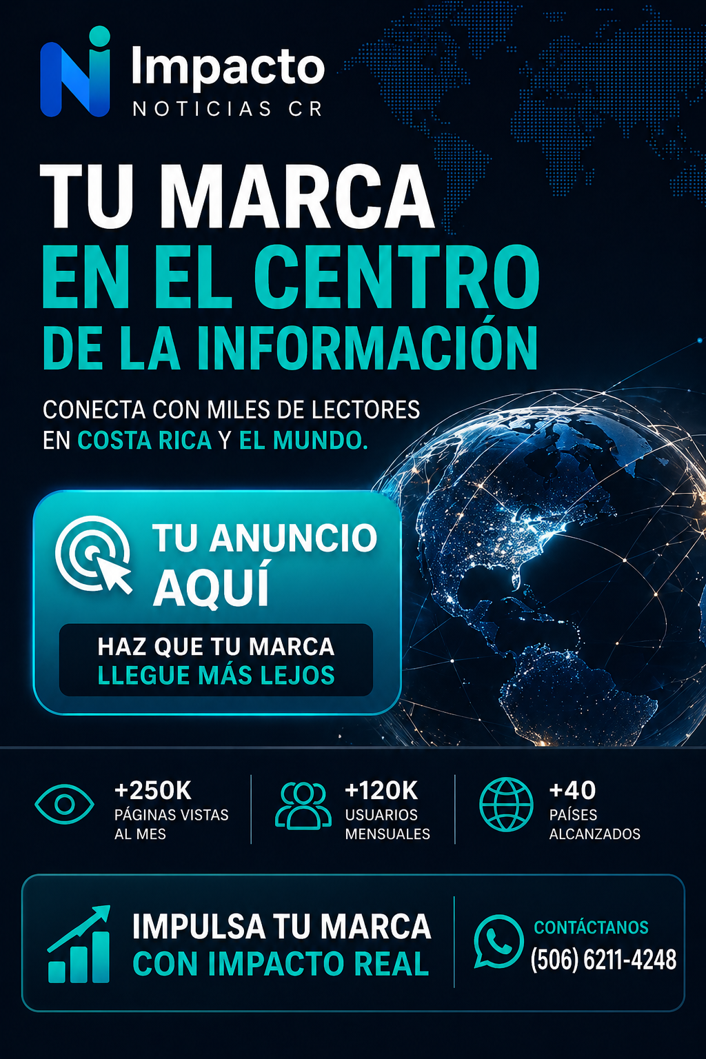 publicidad en Impacto Noticias CR para marcas con audiencia calificada en Costa Rica