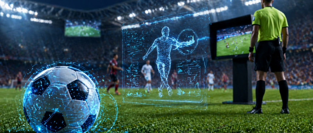 tecnologia en el futbol VAR inteligencia artificial arbitraje estadio futbol moderno