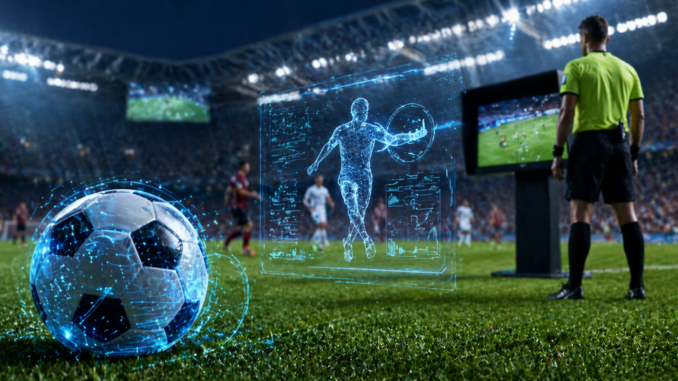 tecnologia en el futbol VAR inteligencia artificial arbitraje estadio futbol moderno