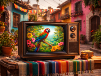 televisión a color México en los años 70 en un vecindario tradicional mexicano