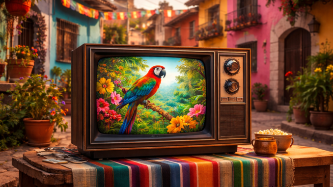 televisión a color México en los años 70 en un vecindario tradicional mexicano