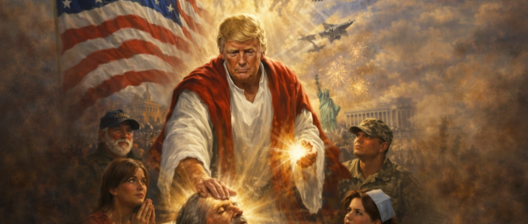Donald Trump representado como Jesucristo en imagen generada con inteligencia artificial publicada en Truth Social