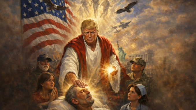 Donald Trump representado como Jesucristo en imagen generada con inteligencia artificial publicada en Truth Social