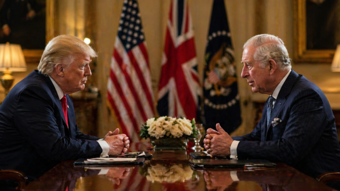 Trump y el rey Carlos III durante encuentro diplomático en Washington con implicaciones geopolíticas