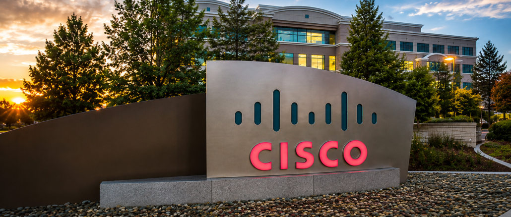 Sede corporativa de Cisco tras el anuncio del despido de 4.000 empleados como parte de su reestructuración enfocada en inteligencia artificial y ciberseguridad.