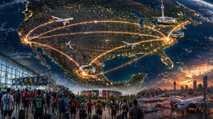 como moverse mundial 2026 rutas vuelos transporte entre sedes estados unidos mexico canada