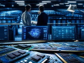 crisis memoria RAM IA en centros de datos con servidores y chips de memoria