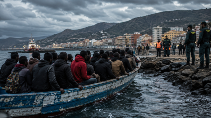 crisis migratoria en España con embarcación de migrantes llegando a costas europeas bajo presión social y tensión política | Impacto Noticias CR
