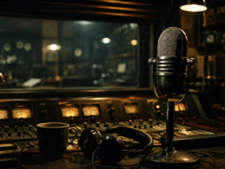 Cabina de radio vintage en Estados Unidos durante el cierre histórico de CBS News y el fin de la radio estadounidense