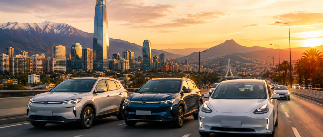 Autos modernos y eléctricos circulan en ciudades de América Latina con una flota vehicular joven y renovada.