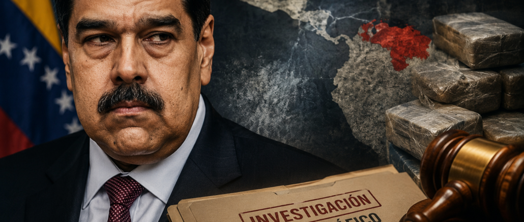 Nicolás Maduro en imagen editorial sobre narcotráfico y tensión política regional
