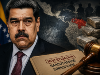 Nicolás Maduro en imagen editorial sobre narcotráfico y tensión política regional