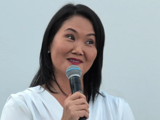 Keiko Fujimori durante campaña en elecciones de Perú en contexto de auditoría electoral