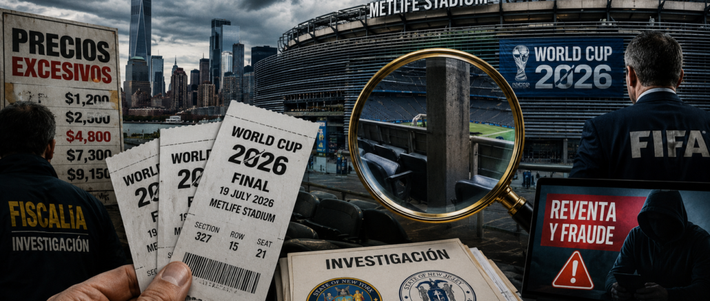 Investigación en Estados Unidos por entradas del Mundial 2026 tras denuncias sobre precios excesivos y posibles fraudes vinculados a la FIFA. Imagen IA con fines ilustrativos.