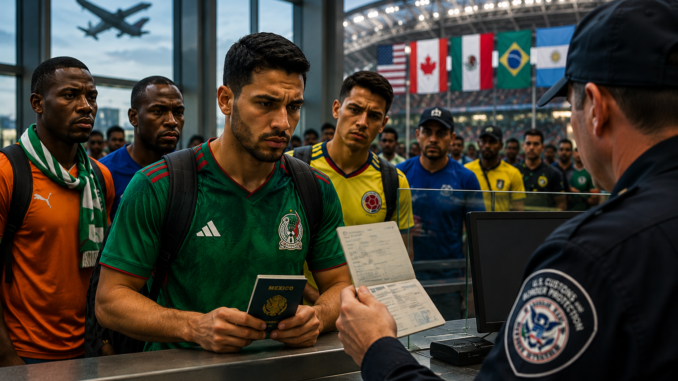 Aficionados internacionales esperan control migratorio en Estados Unidos durante el Mundial 2026.